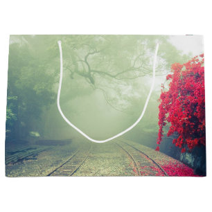 Grand Sac Cadeau Chemins de fer Misty Photo Pittoresque