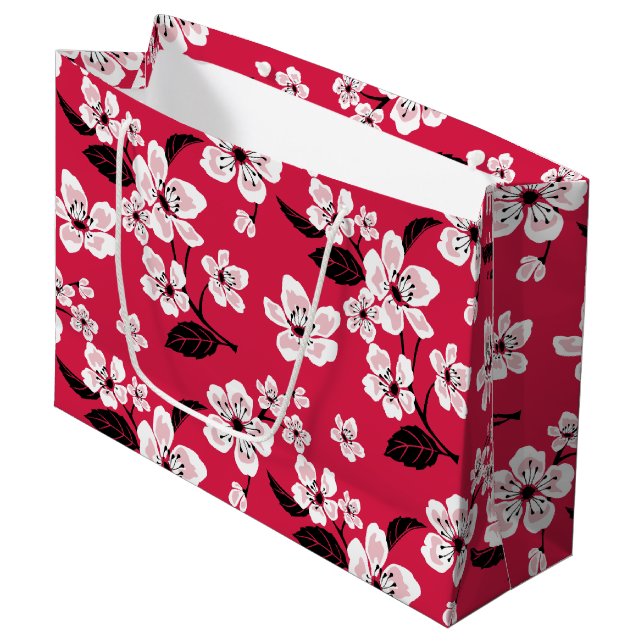 GRAND SAC CADEAU CHERRY BLOSSOM - SAKURA (ROUGE) (Devant Angle)