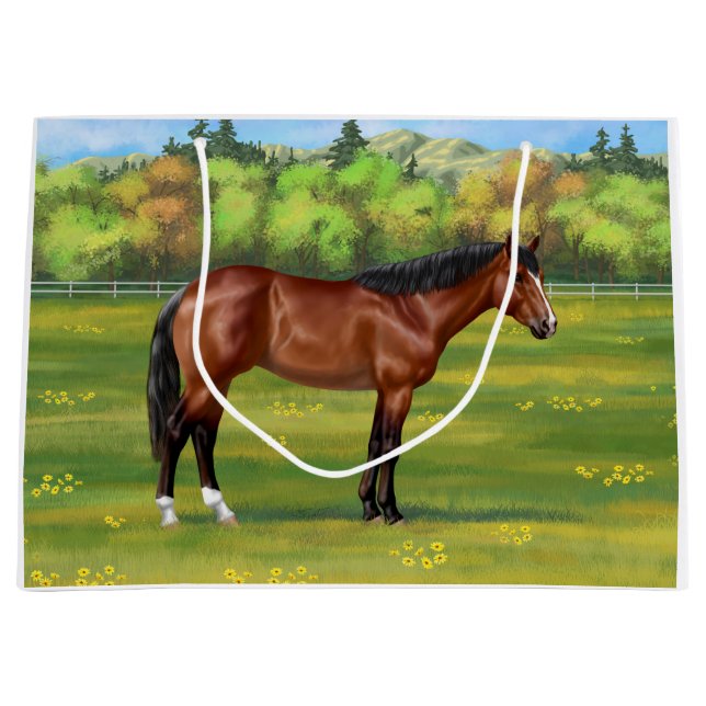 Grand Sac Cadeau Cheval Brown Bay Quarter (Devant)