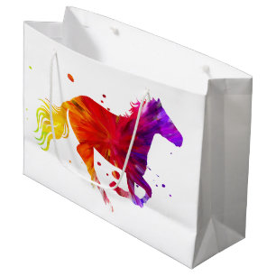 Grand Sac Cadeau Cheval coloré