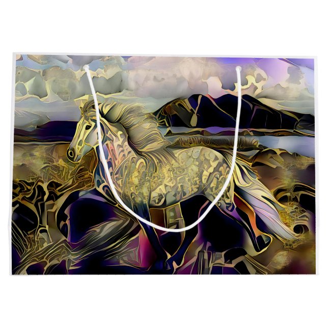 Grand Sac Cadeau Cheval islandais Art Déco (Dos)