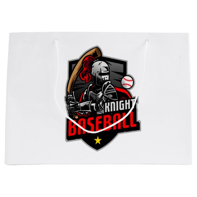 Grand Sac Cadeau chevalier de baseball (Devant)