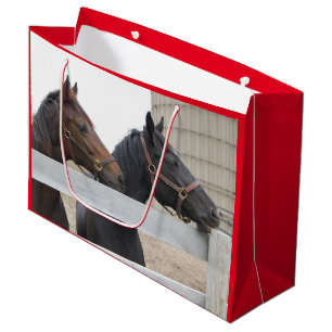 Grand Sac Cadeau Chevaux de la ferme,