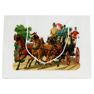 Grand Sac Cadeau Chevaux et calèche