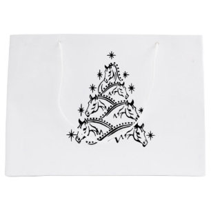 Grand Sac Cadeau Chevaux Noël Arbre équestre Noël Noël
