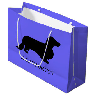 Grand Sac Cadeau Cheveux longs Dachshund - Silhouette 1