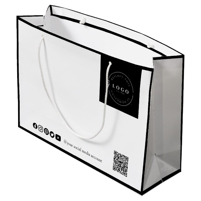 Grand Sac Cadeau Chic Black & White Business