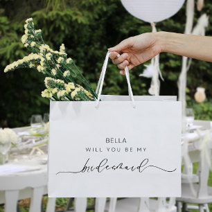 Grand Sac Cadeau Chic Calligraphie Bridesmaid