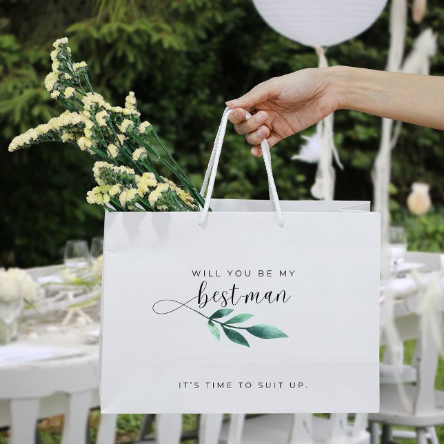 Grand Sac Cadeau Chic Calligraphie Serez-Vous Ma Meilleure Proposit (Créateur téléchargé)