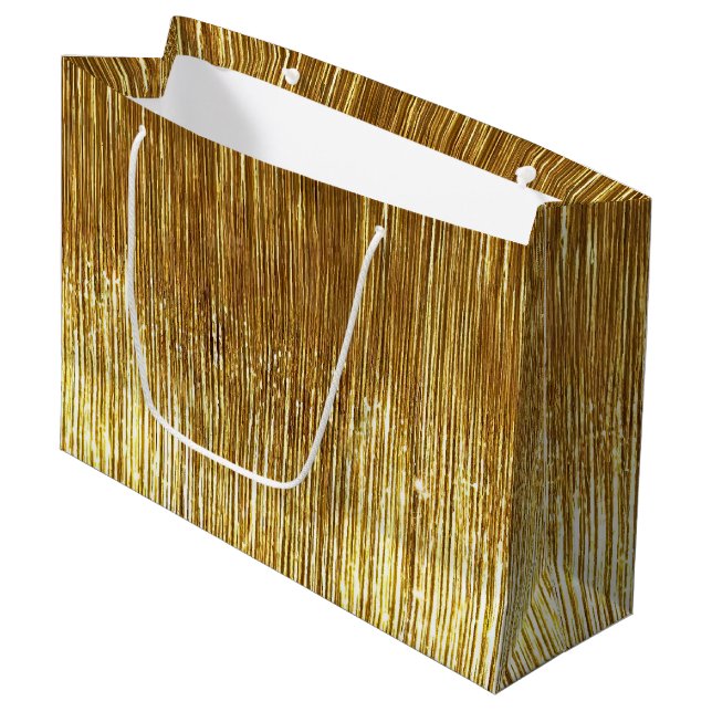 Grand Sac Cadeau Chic or glam Tinsel raypes Noël (Devant Angle)