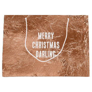 Grand Sac Cadeau Chic Rose Gold Glam