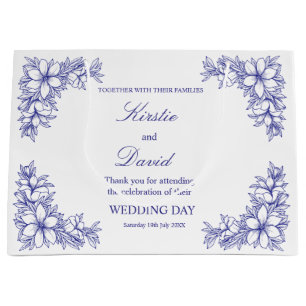 Grand Sac Cadeau Chic Wedding Day Ornate Frame and Flowers