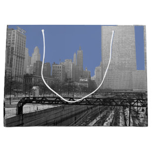 Grand Sac Cadeau Chicago Rail Yards Loop Railroad 1960 Photo