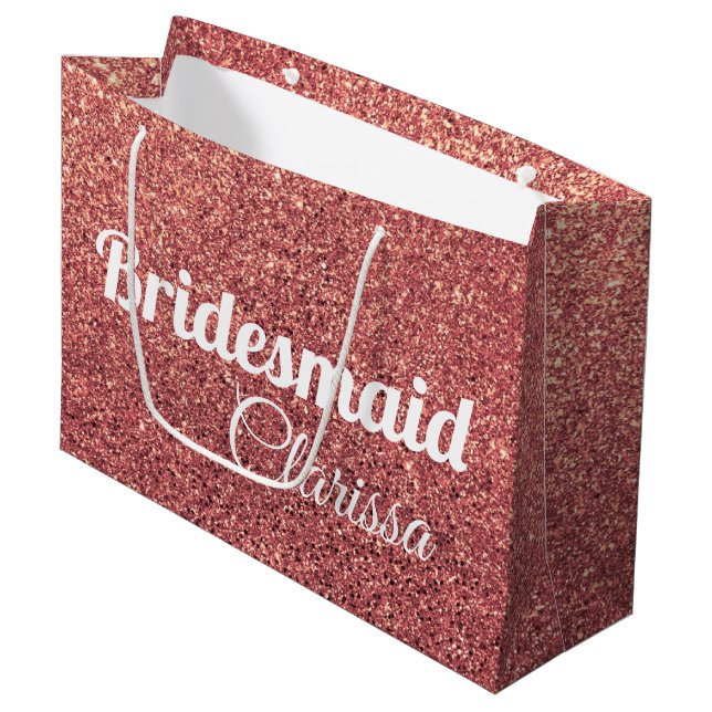 Grand Sac Cadeau chick chick rose or parties scintillant bridesmaid (Devant Angle)