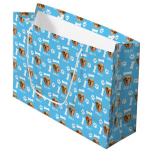 Grand Sac Cadeau Chien customisé animal de compagnie photo et nom b
