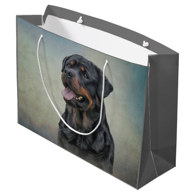 Grand Sac Cadeau Chien de rottweiler (Dos Angle)
