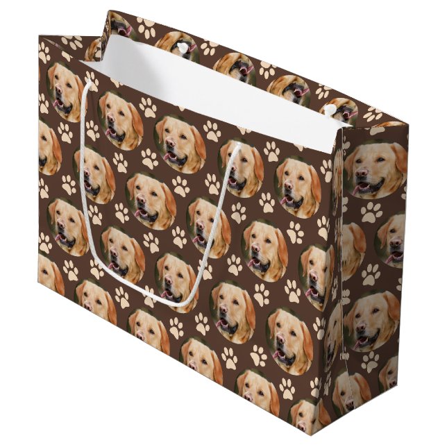 Grand Sac Cadeau Chien Motif photo pour animal domestique personnal (Devant Angle)