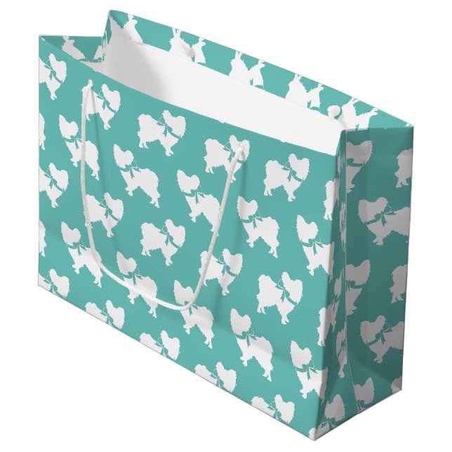 Grand Sac Cadeau Chien papillon (Devant Angle)