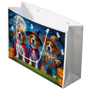 Grand Sac Cadeau Chiens beagles Citrouille Halloween Drôle