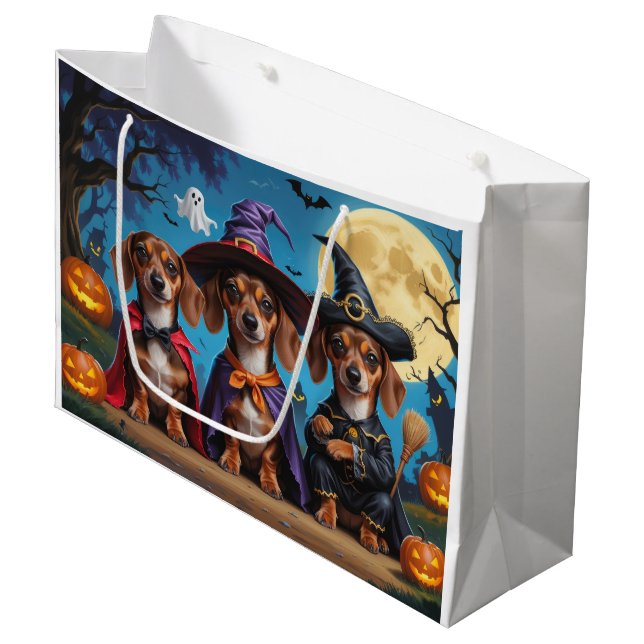 Grand Sac Cadeau Chiens de Dachshund Citrouille Halloween drôle