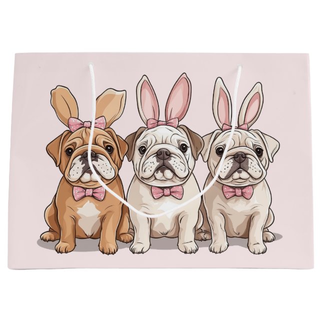 Grand Sac Cadeau Chiens de Pâques (Devant)