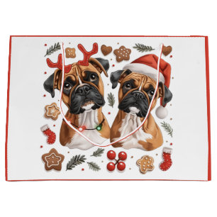Grand Sac Cadeau Chiens en boîte de Noël