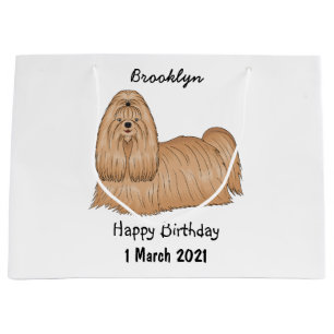 Grand Sac Cadeau Chih tzu long cheveux dessin de chien