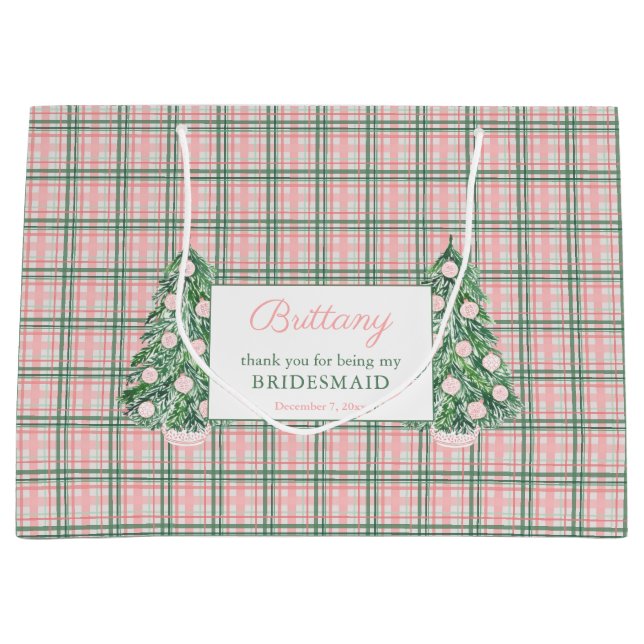 Grand Sac Cadeau Chinoiserie Noël mariage Merci de fête (Devant)