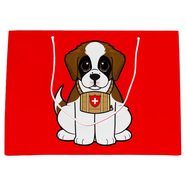 Grand Sac Cadeau Chiot de St Bernard (Devant)