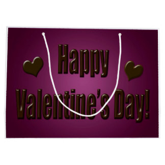 Grand Sac Cadeau Chocolat pourpre Valentine heureux