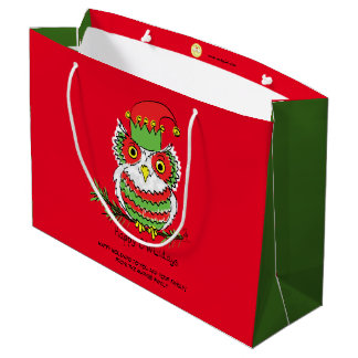 Grand Sac Cadeau Chouette Noël mignonne Enfants amusants