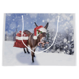 Grand Sac Cadeau Christmas donkey with funny
