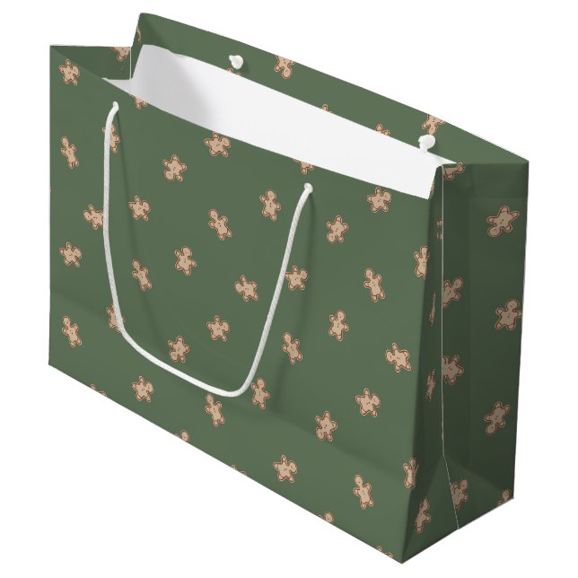 Grand Sac Cadeau Christmas Gingerbread Boy (Devant Angle)
