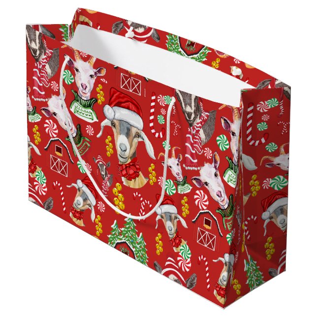 Grand Sac Cadeau Christmas GOATS Bonbons et cloches de Jingle GetYe (Dos Angle)