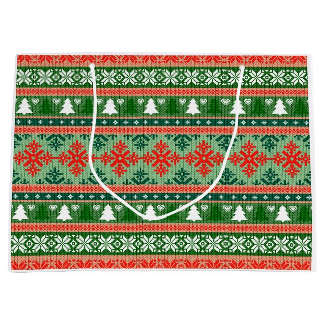 Grand Sac Cadeau Christmas Knitting Pattern (Devant)