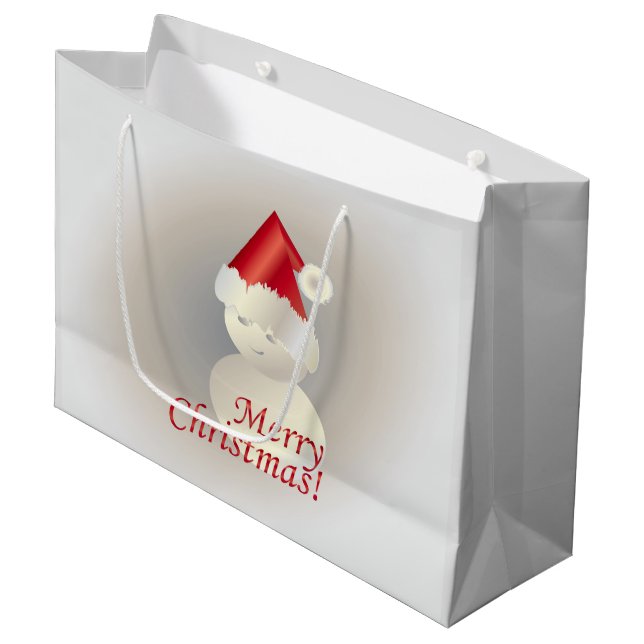 Grand Sac Cadeau Christmas Snowman (Devant Angle)