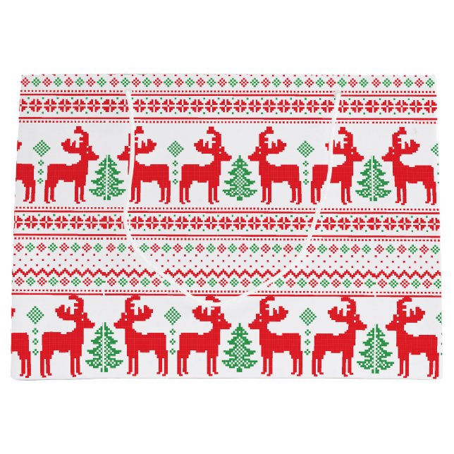 Grand Sac Cadeau Christmas Sweater (Devant)