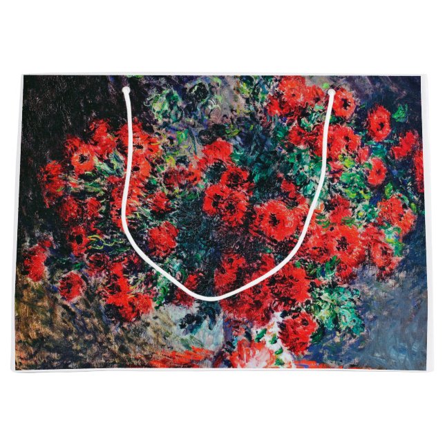 Grand Sac Cadeau Chrysanthème rouge, Monet (Devant)
