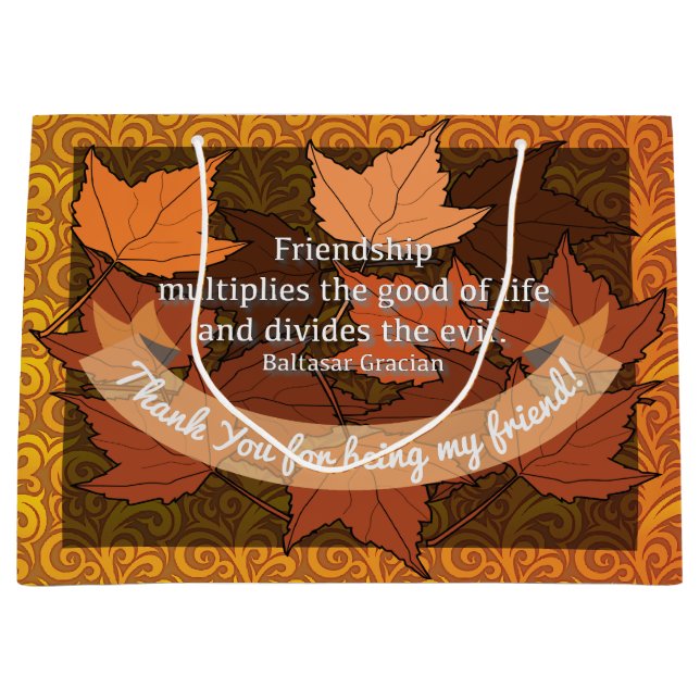 Grand Sac Cadeau Citation d'amitié (Devant)