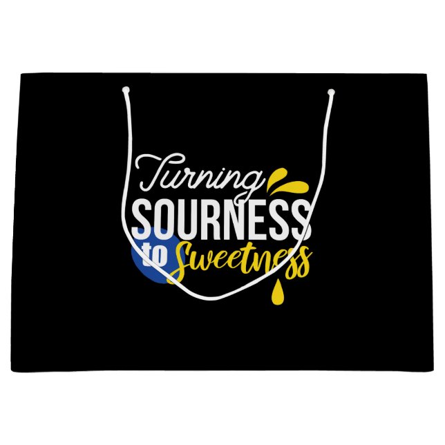 Grand Sac Cadeau Citation de citron motivationnelle de l'aigre à la (Devant)