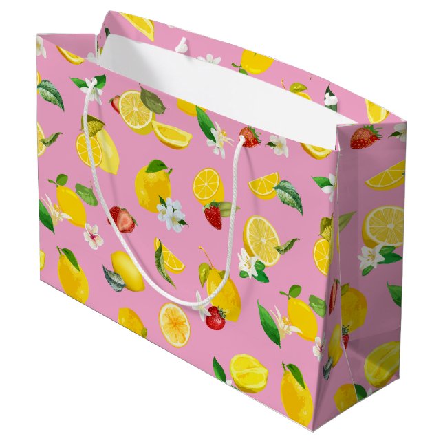 Grand Sac Cadeau Citron et fraise 1 (Dos Angle)
