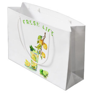 Grand Sac Cadeau Citron Jus Cool Boire Lemonade Cadeau