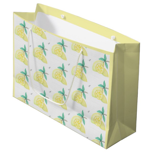 Grand Sac Cadeau Citrons (Devant Angle)