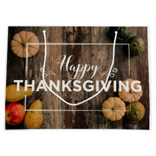 Grand Sac Cadeau citrouille bon thanksgiving