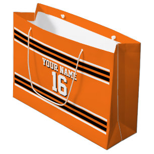 Grand Sac Cadeau Citrouille Orange Blk Team Jersey Numéro personnal