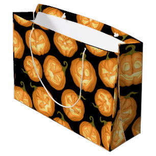 Grand Sac Cadeau Citrouilles d'Halloween