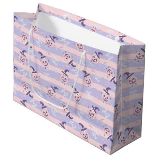 Grand Sac Cadeau Citrouilles d'Halloween mignonne et Motif Casquett