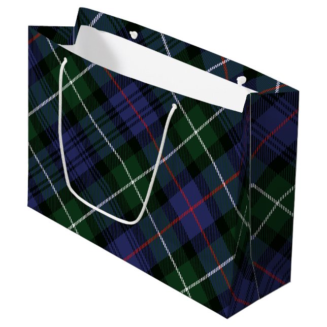 Grand Sac Cadeau Clan rustique élégant Plaid MacKenzie Tartan (Devant Angle)