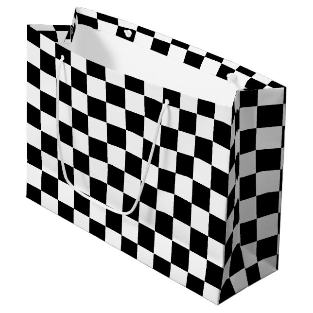 Grand Sac Cadeau Classic black checkerboard (Devant Angle)