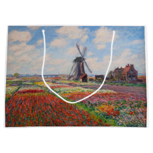Grand Sac Cadeau Claude Monet - Champ de Tulipes en Hollande